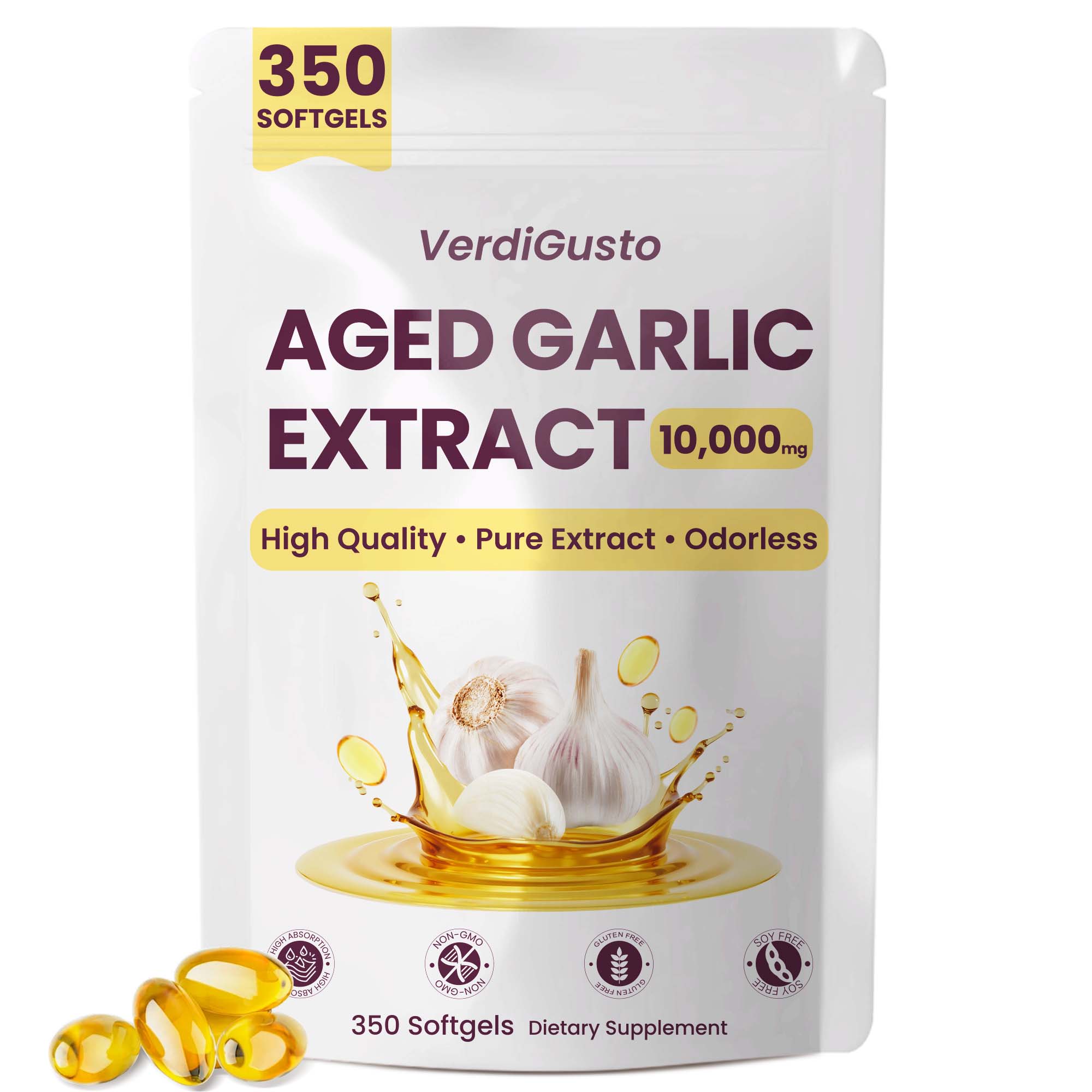 Aged Garlic Extract Softgels, 350 Softgels