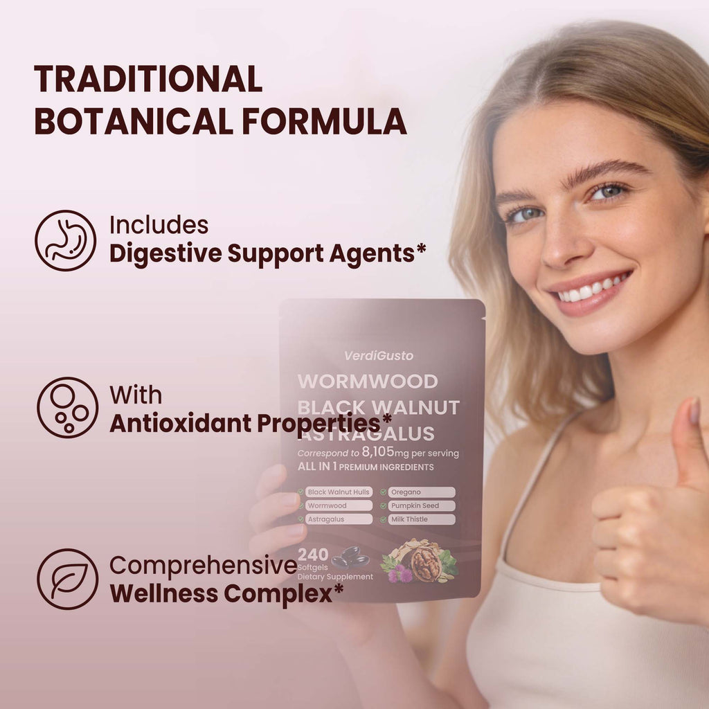 Wormwood Black Walnut Softgels | 240 Softgels, 80 Day Supply