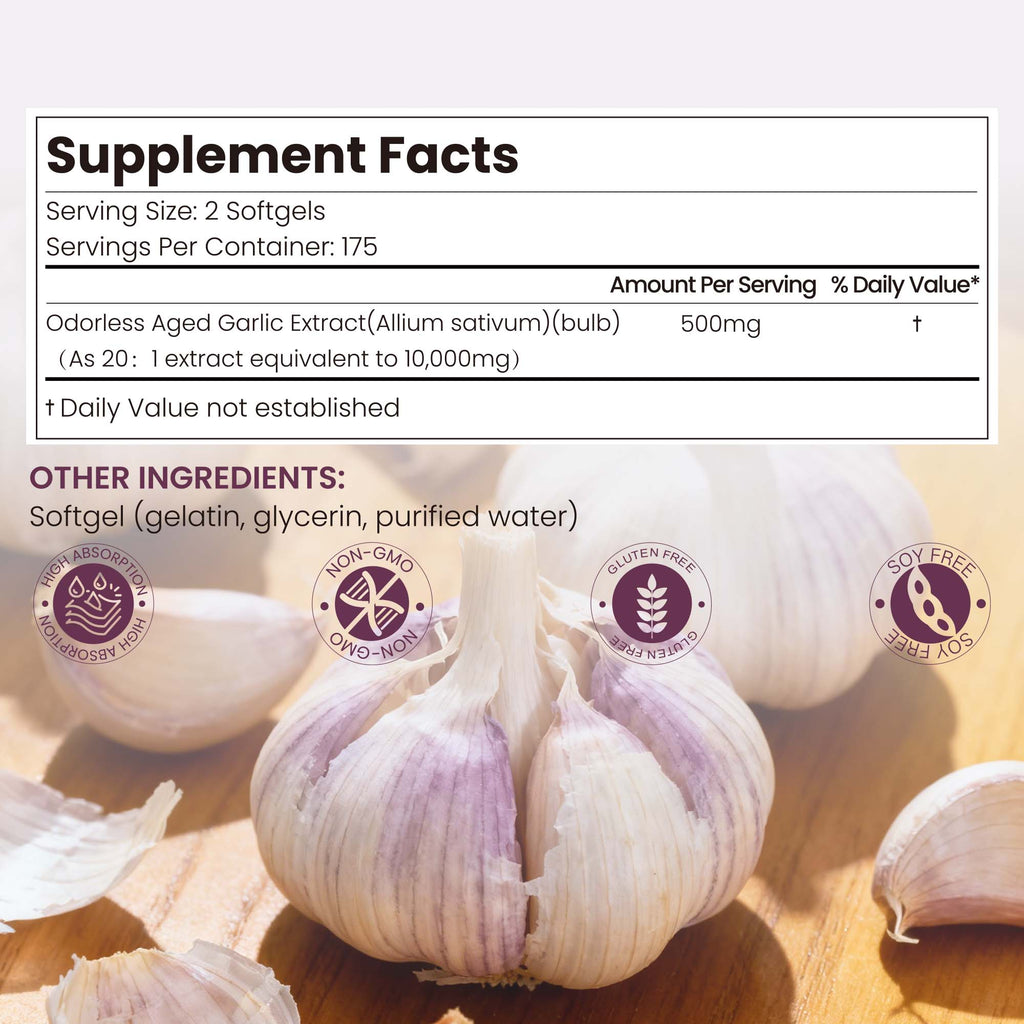 Aged Garlic Extract Softgels, 350 Softgels